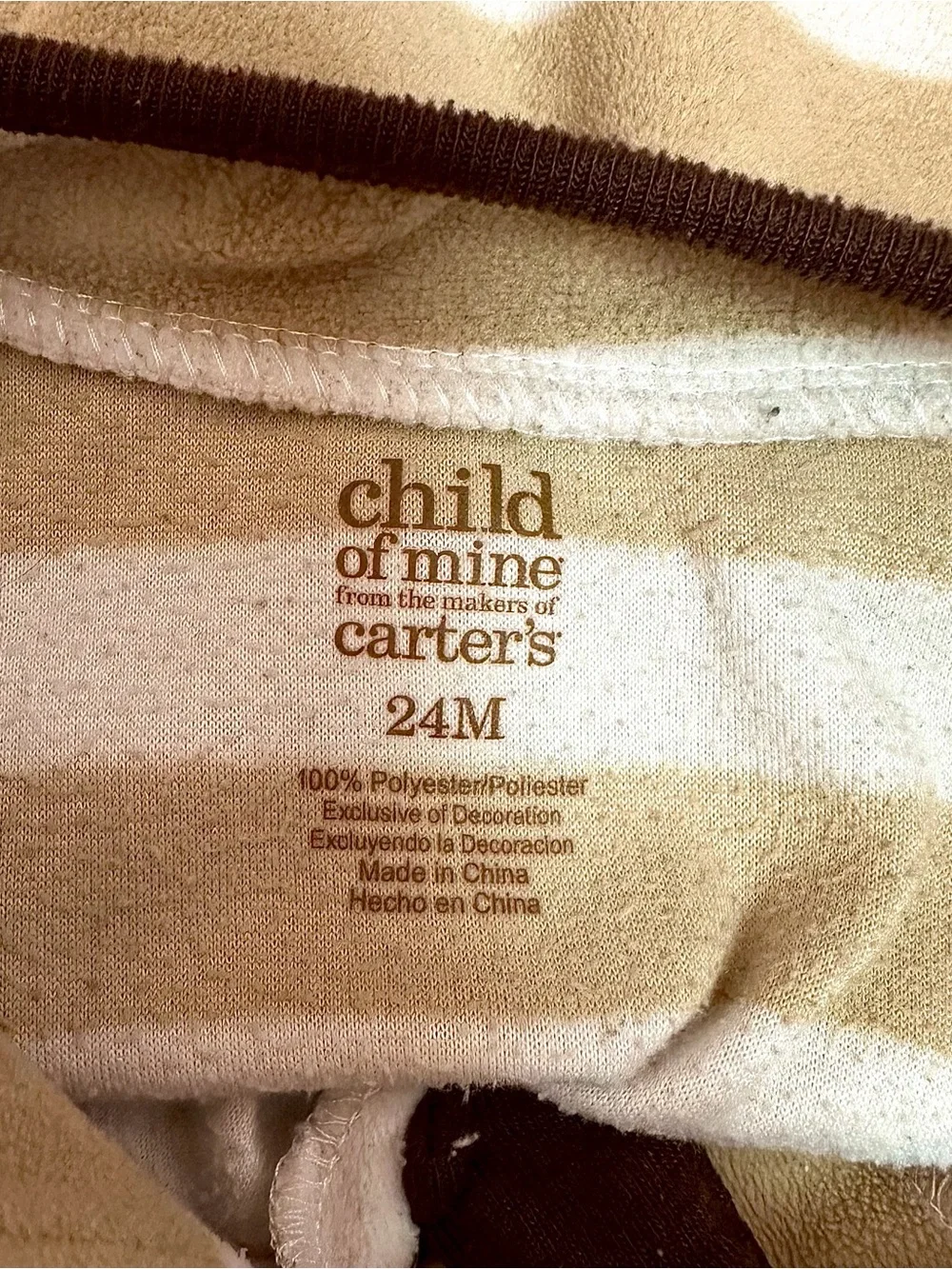 Child of Mine Toddler Boys Brown Striped I’m a Great Catch Sweatshirt 24 months